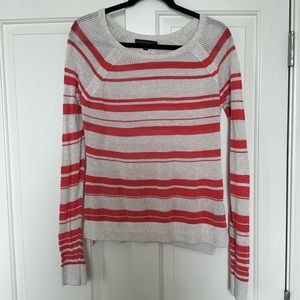 Coral colored striped knitted sweater from Sanctuary